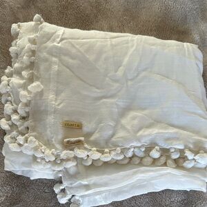 Matta Ivory Pom Pom Scarf